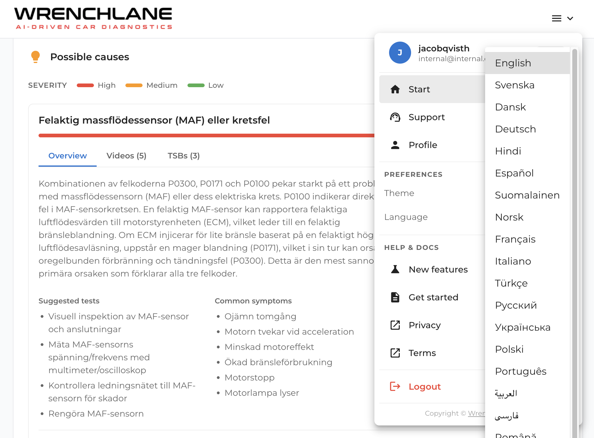 WrenchLane now works in 26 languages